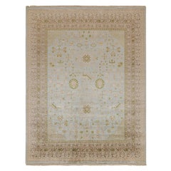 Rug & Kilim’s Khotan Style Rug with Blue & Beige-Brown Pattern
