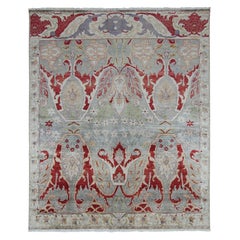 Tapis de style Classic de Rug & Kilim avec motifs floraux rouges, bleus et gris
