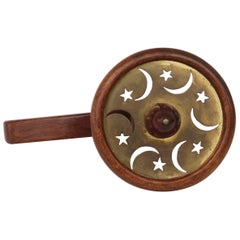 Used Hand Cranked Wooden Toy w Pull String