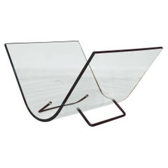 1980s Italian Fiam Glass magazine rack