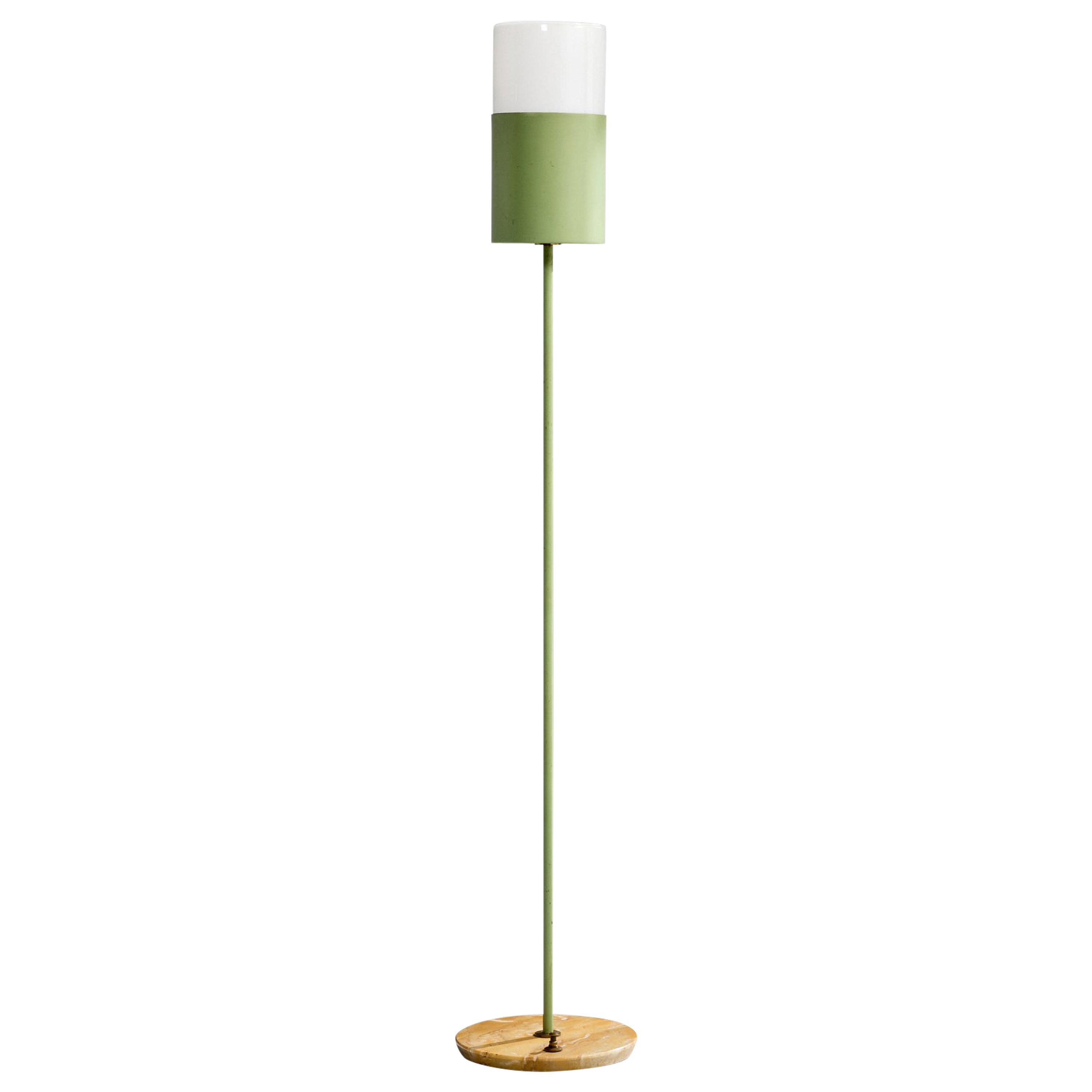 Stilux, lampada da terra, metallo, ottone, marmo, perspex, Italia, anni '50