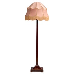 Swedish Designer, Floor Lamp, Wood, Fabric, Sweden, 1910s