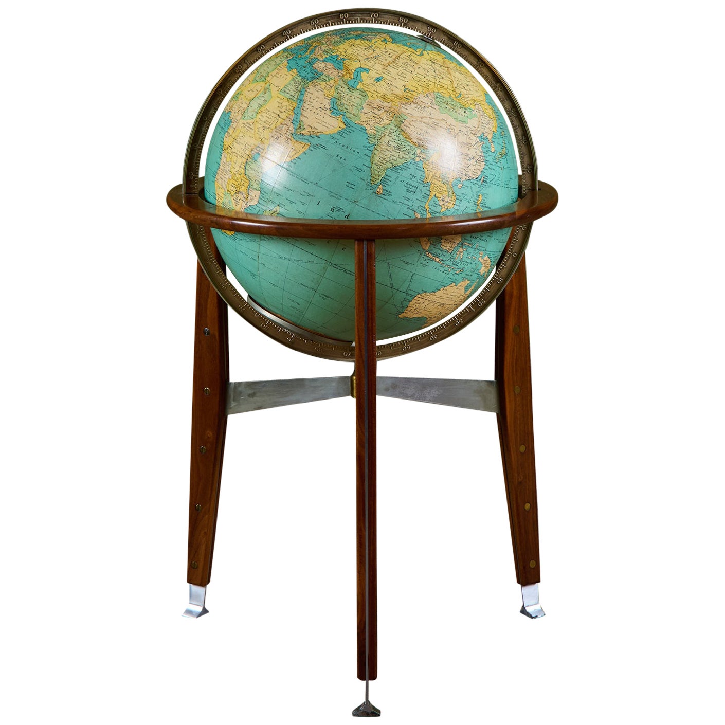 Globo terráqueo iluminado Rand McNally con soporte de Edward Wormley