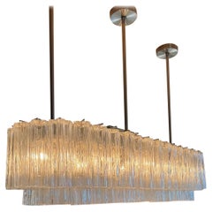 Monumental Kalmar Textured Murano Glass Tronchi Tube Chandelier Mid-Century