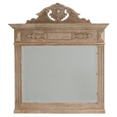 19th Century French Oak Mantel-Style Mirror With Carved Details