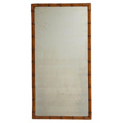 Antique 1900s French Faux Bamboo Mirror