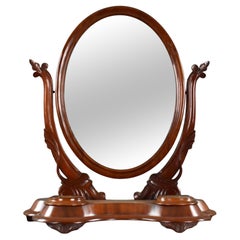 Specchio da toilette vittoriano in mogano