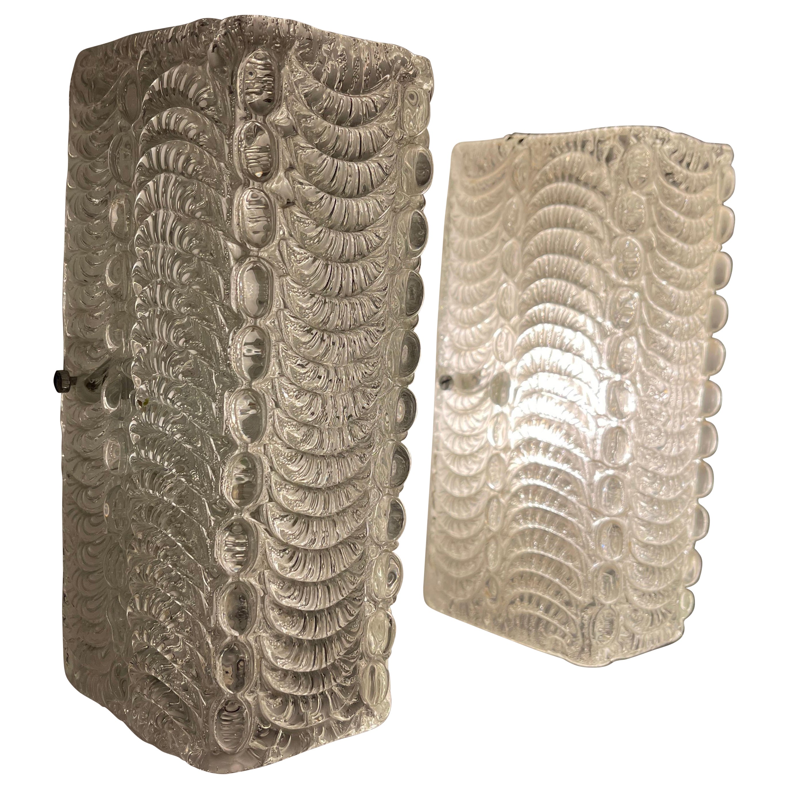 Wall Lighting by Mazzega Glass Murano pair, Italy, 1960