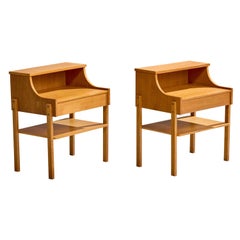 AB Carlström & Co, Nightstands, Oak, Sweden, 1950s