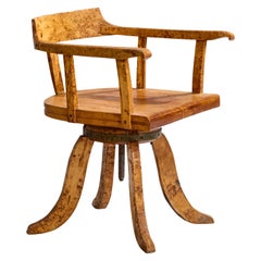 Designer suédois, chaise de bureau, bouleau, métal, Suède, 1900