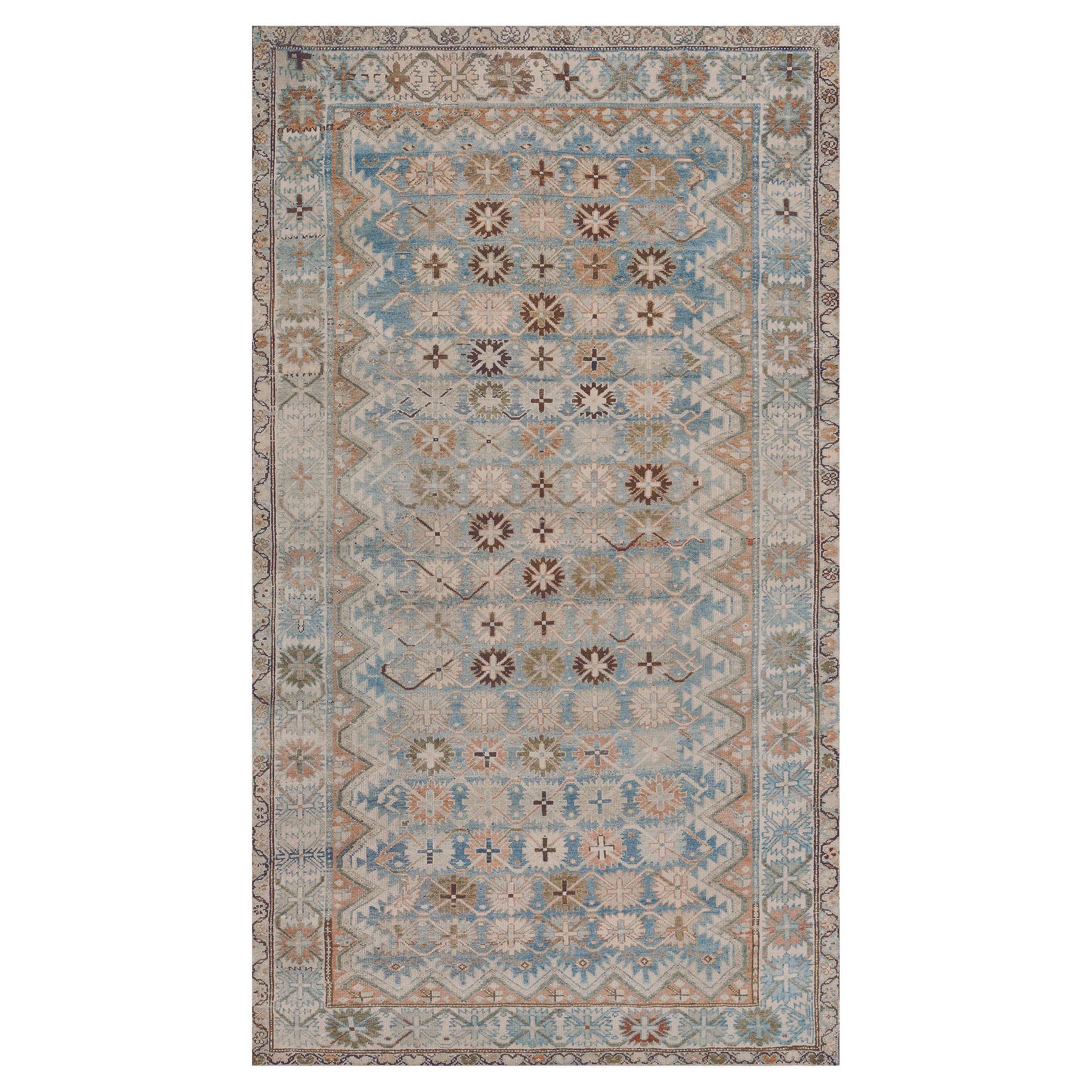 Tappeto persiano Malayer antico in lana blu cielo con testa a fiore
