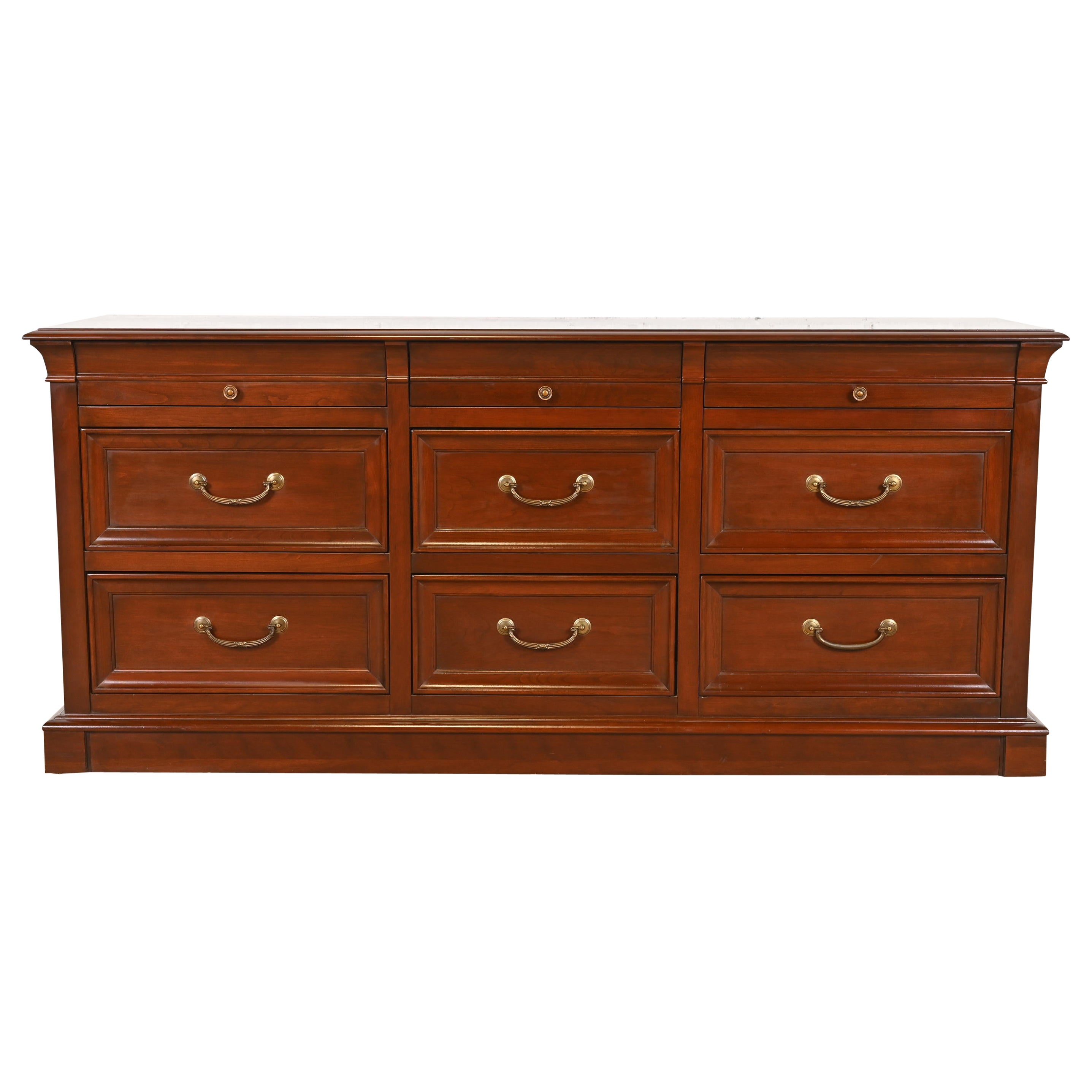 French Louis Philippe Cherry Wood Nine-Drawer Dresser or Credenza