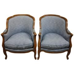 Pair of French Bergeres in Louis XV Style Pair of French Bergeres in Louis XV Style