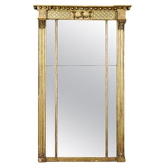 Grand miroir en bois doré Antique Empire Antique Mirror