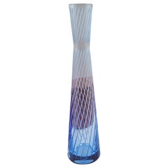 Baccarat crystal Mikado passion blue flower vase, excellent in box