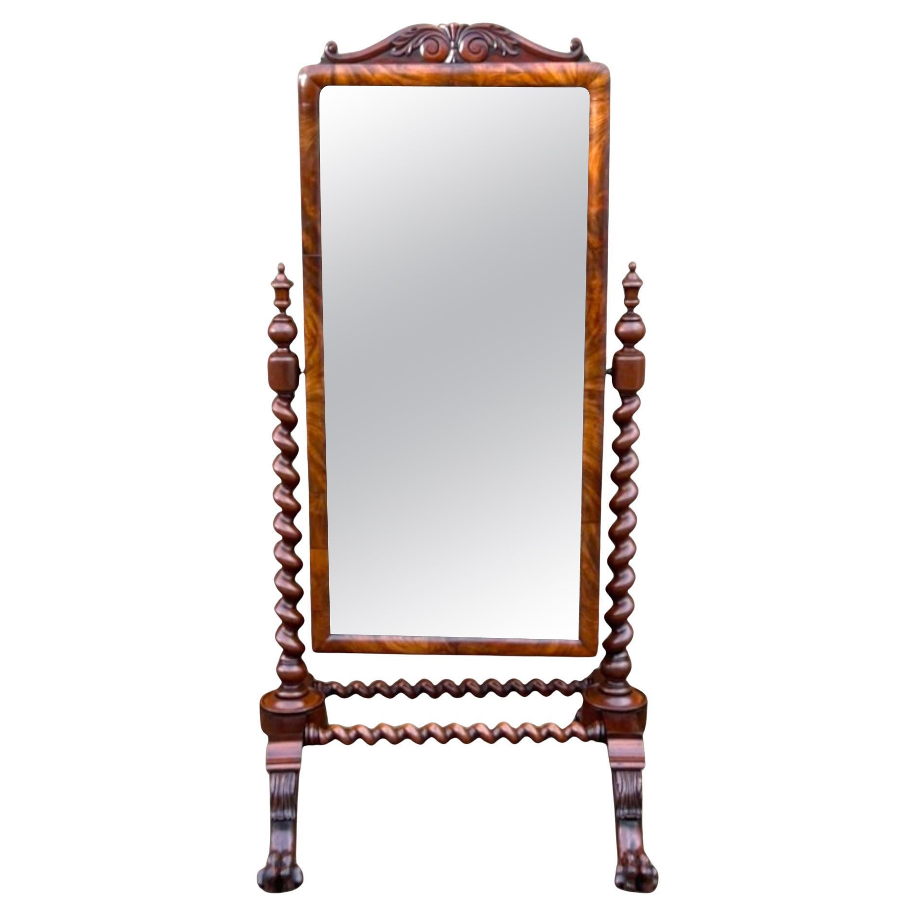Victorian Mahogany Cheval Mirror