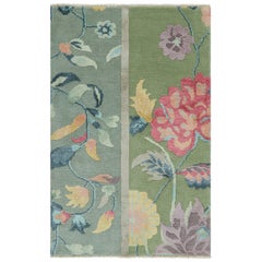 Rug & Kilim’s Chinese Art Deco Style Rug with Colorful Floral Patterns
