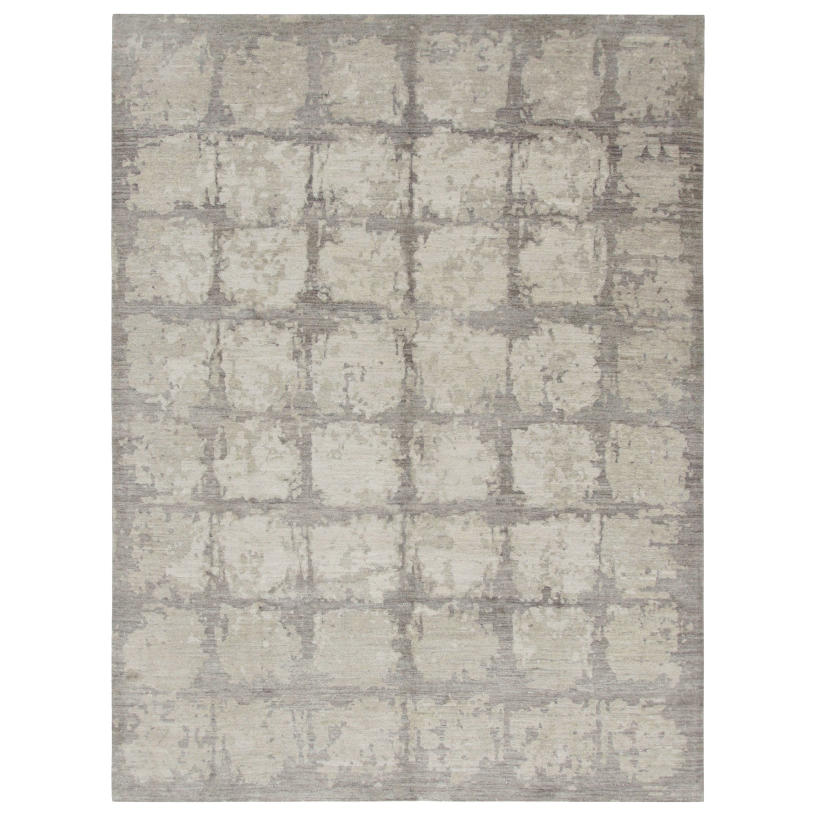Rug & Kilim’s Modern Rug in Beige and Gray with Abstract Geometric Patterns