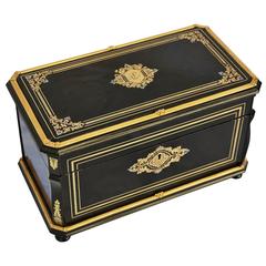 Antique Tea Box Napoleon III Boulle Marquetry, circa 1850