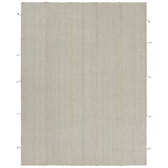 Kilim contemporáneo de Rug & Kilim con rayas texturadas en beige y crema