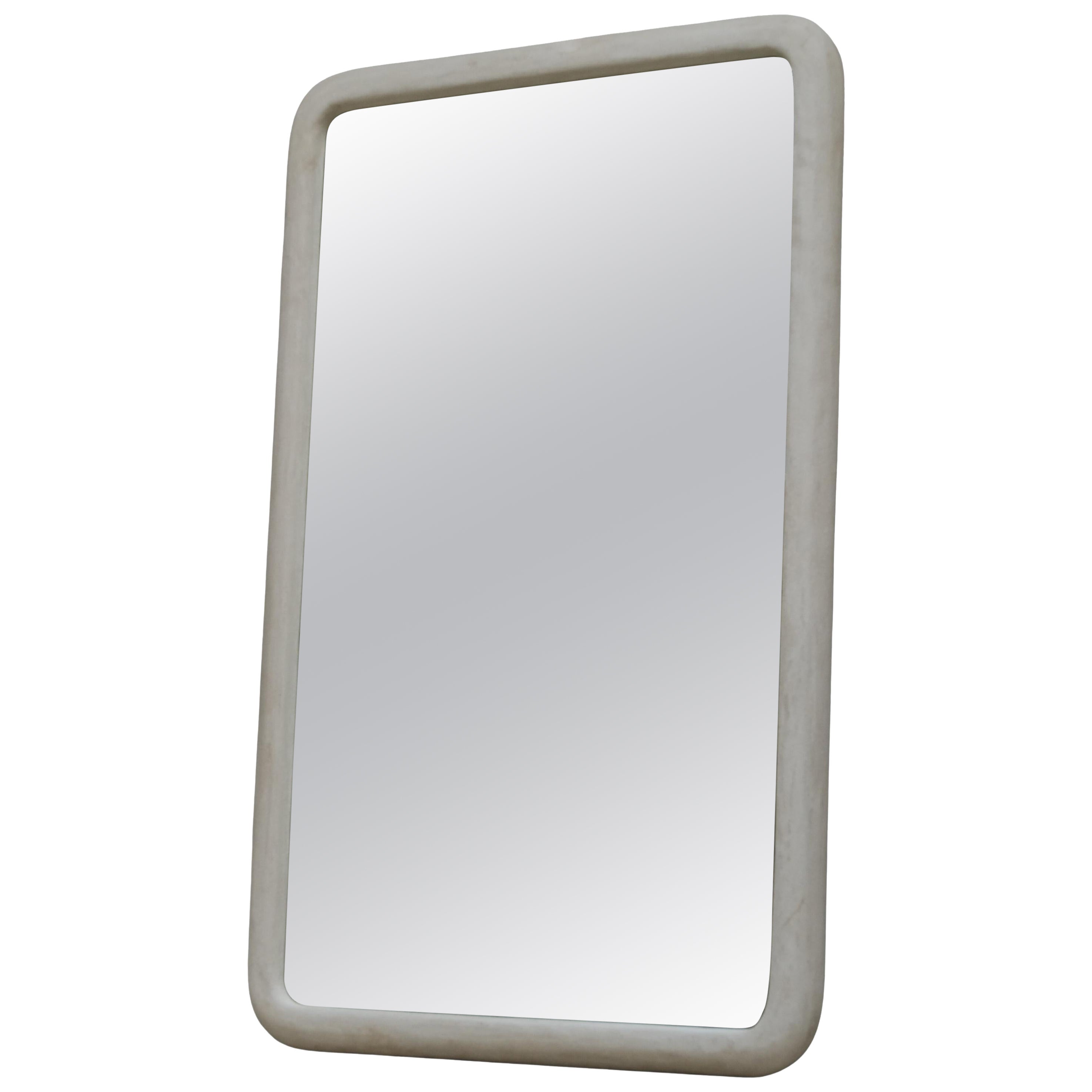 Sabbia Small Wood And Colored Mineral Lime Plaster Mirror by Dennis Kaiser