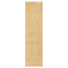 Vintage Turkish Runner Rug in Gold with Geometric Patterns - Rug & Kilim