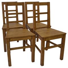 Set of Four Plank Seat Chairs