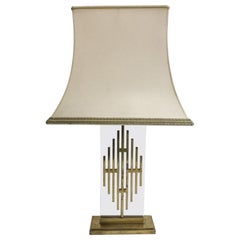 Lampada da tavolo in bronzo vintage, anni '60