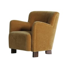 Sedia da salotto Eleg, rivestita in mohair puro oro giallo