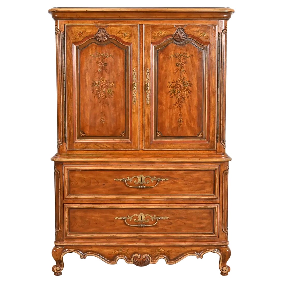 Drexel Heritage French Provincial Louis XV Carved Walnut Gentleman's Chest