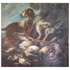 Giovanni Crivelli dit Crivellino ; Scène de chasse, huile sur toile