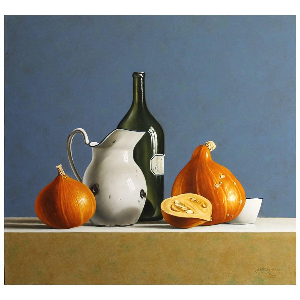 "Pumpkins on Blue Background" Painting by Stefaan Eyckmans