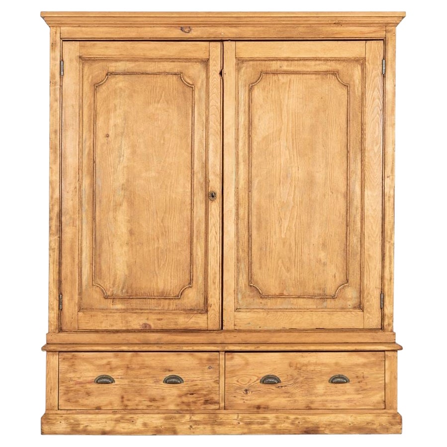 Large English 19thC Pine Housekeepers Cupboard