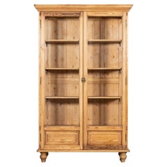 Antique English 19thC Pine Display Cabinet
