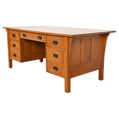 Bureau de direction Arts & Crafts Stickley Mission en chêne