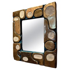 Miroir en céramique "Ouvea" de Mithé Espelt, France, années 1960