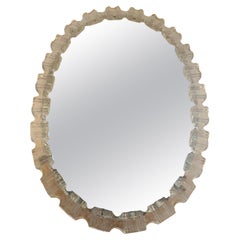 1970s German Honsel Leuchten Illuminated Backlit Clear Acrylic Wall Mirror
