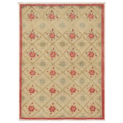 Türkischer Vintage-Teppich mit roten und blauen Blumenmustern - Rug & Kilim