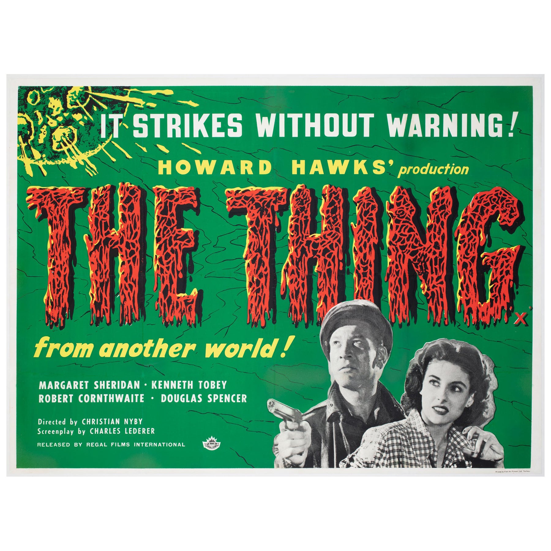 THE THING FROM ANOTHER WORLD R1960S  UK Quad Film Poster
