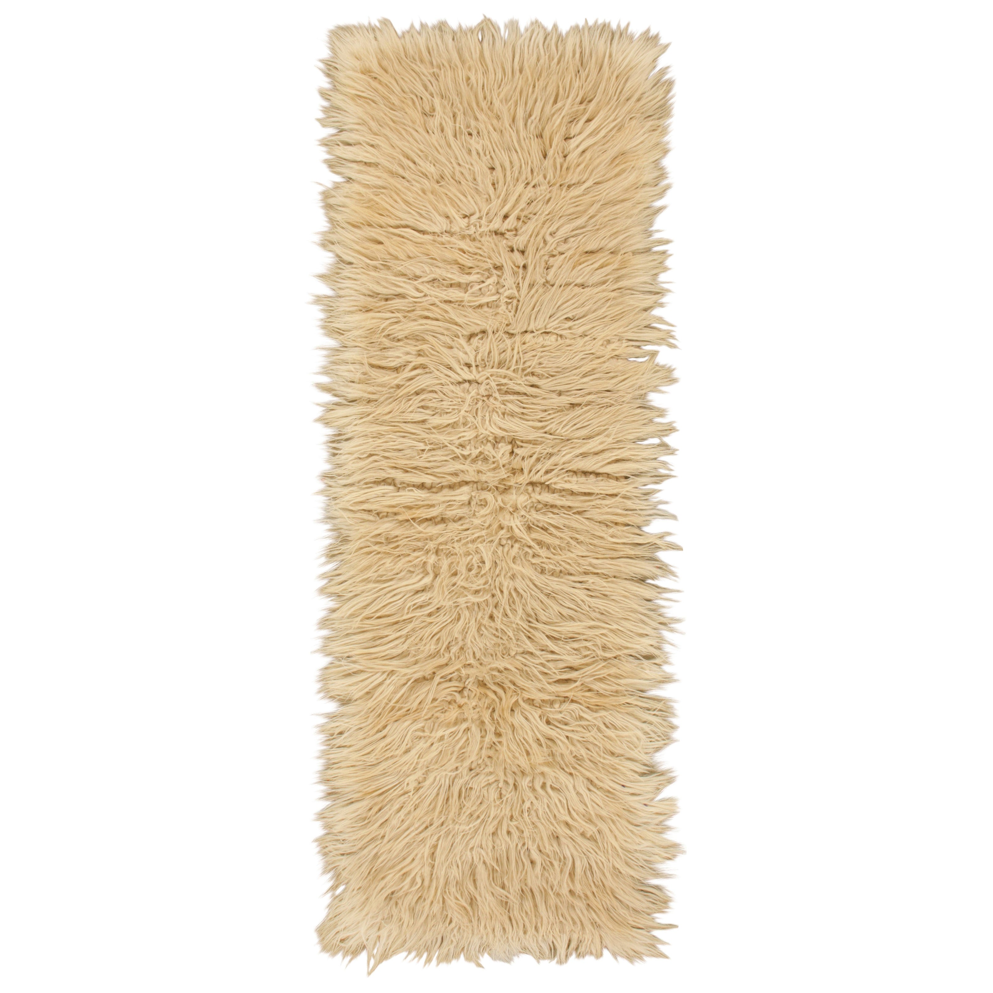 Alfombra Tulu Vintage Beige y Crema de pelo alto - Rug & Kilim