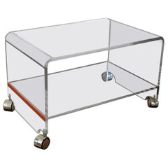 Tavolino in lucite con carrello Italia anni '70