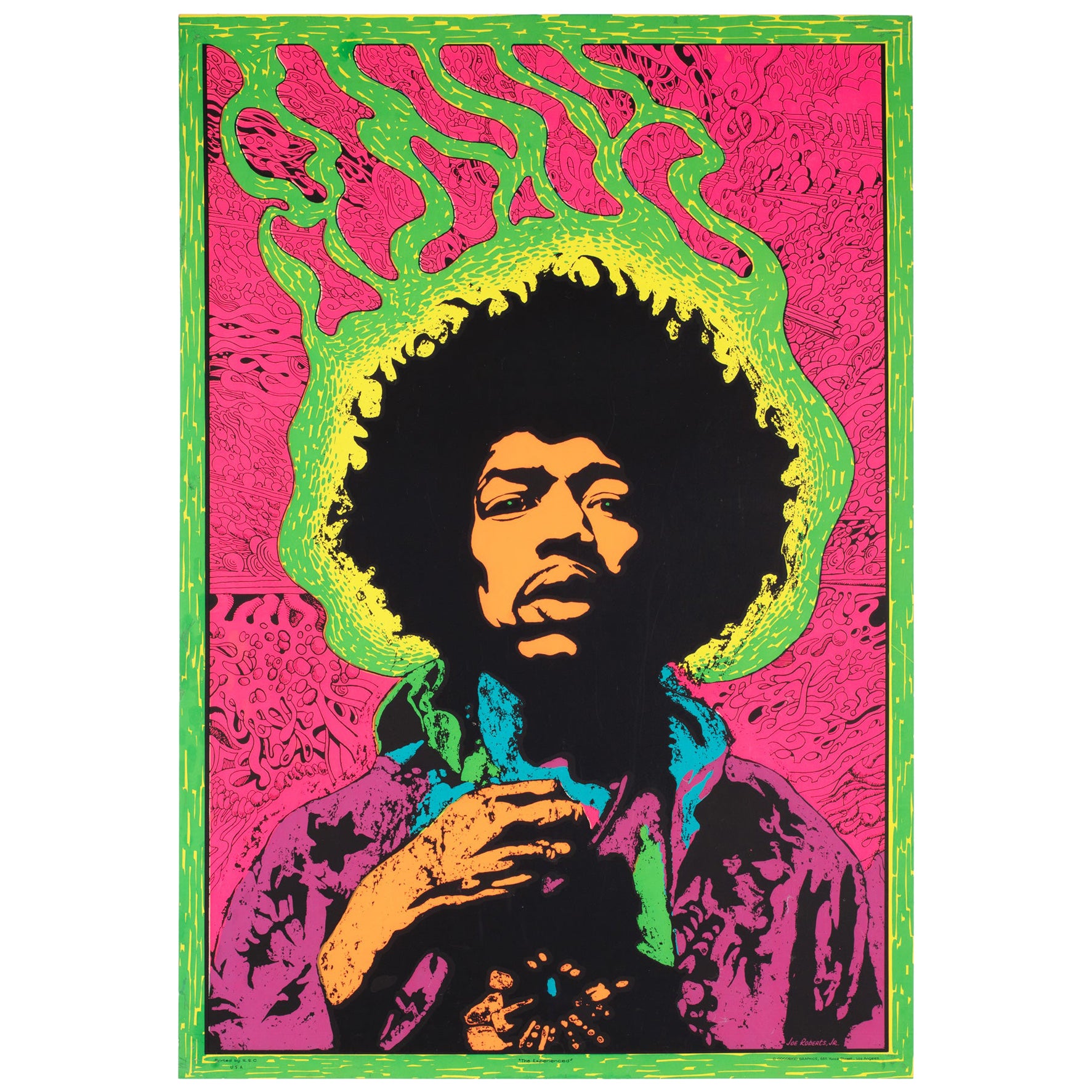 Poster d'epoca del 1960 di Jimi Hendrix, Joe Roberts Jr.