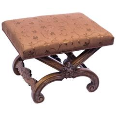 Antique French Stool by Maison Krieger, Paris, circa 1880