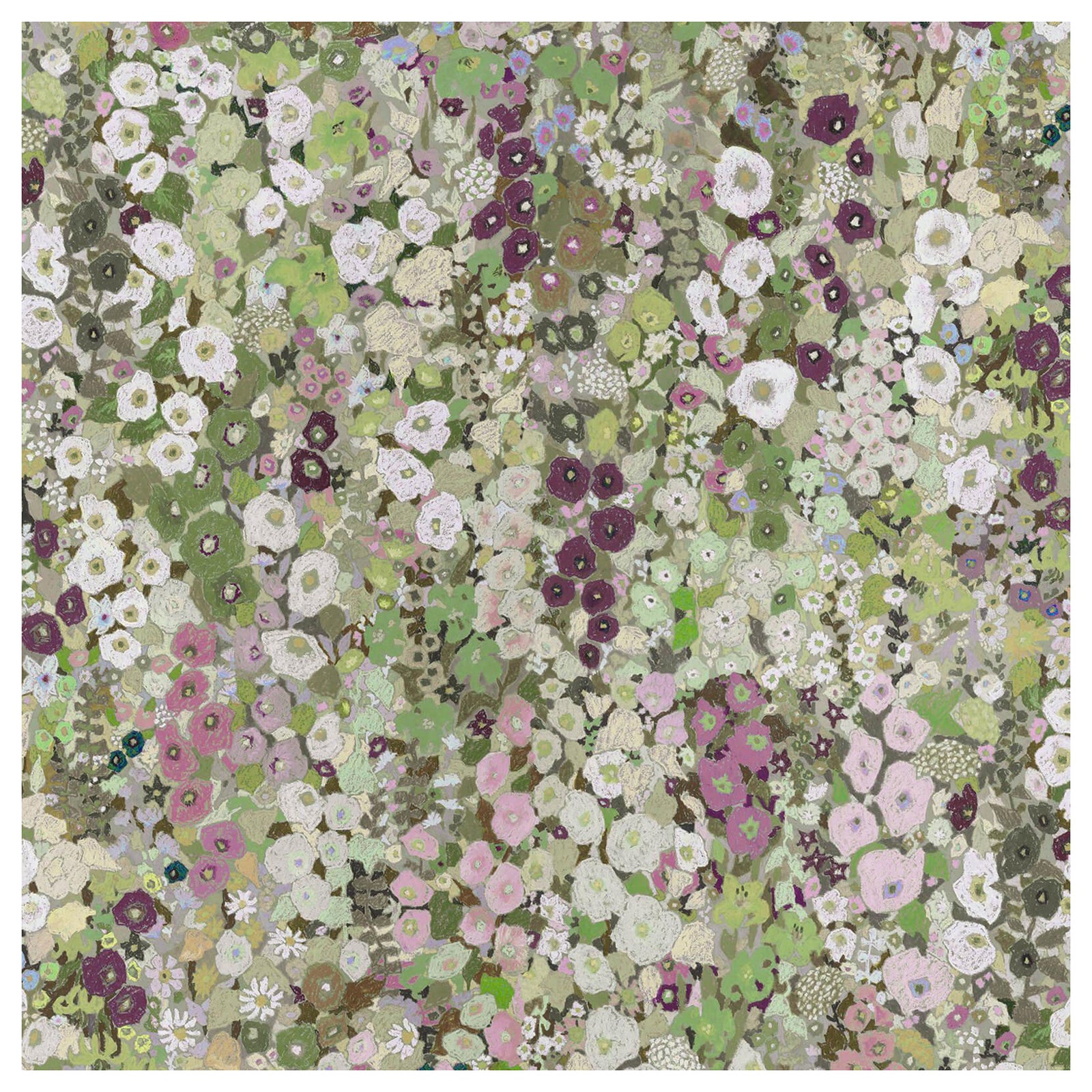Carta da parati HOLLYHOCKS - Prato