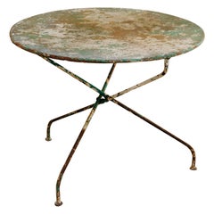 19th century French foldable iron garden table ...