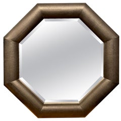 Octagonal Karl Springer Manner Faux Snake Skin Mirror