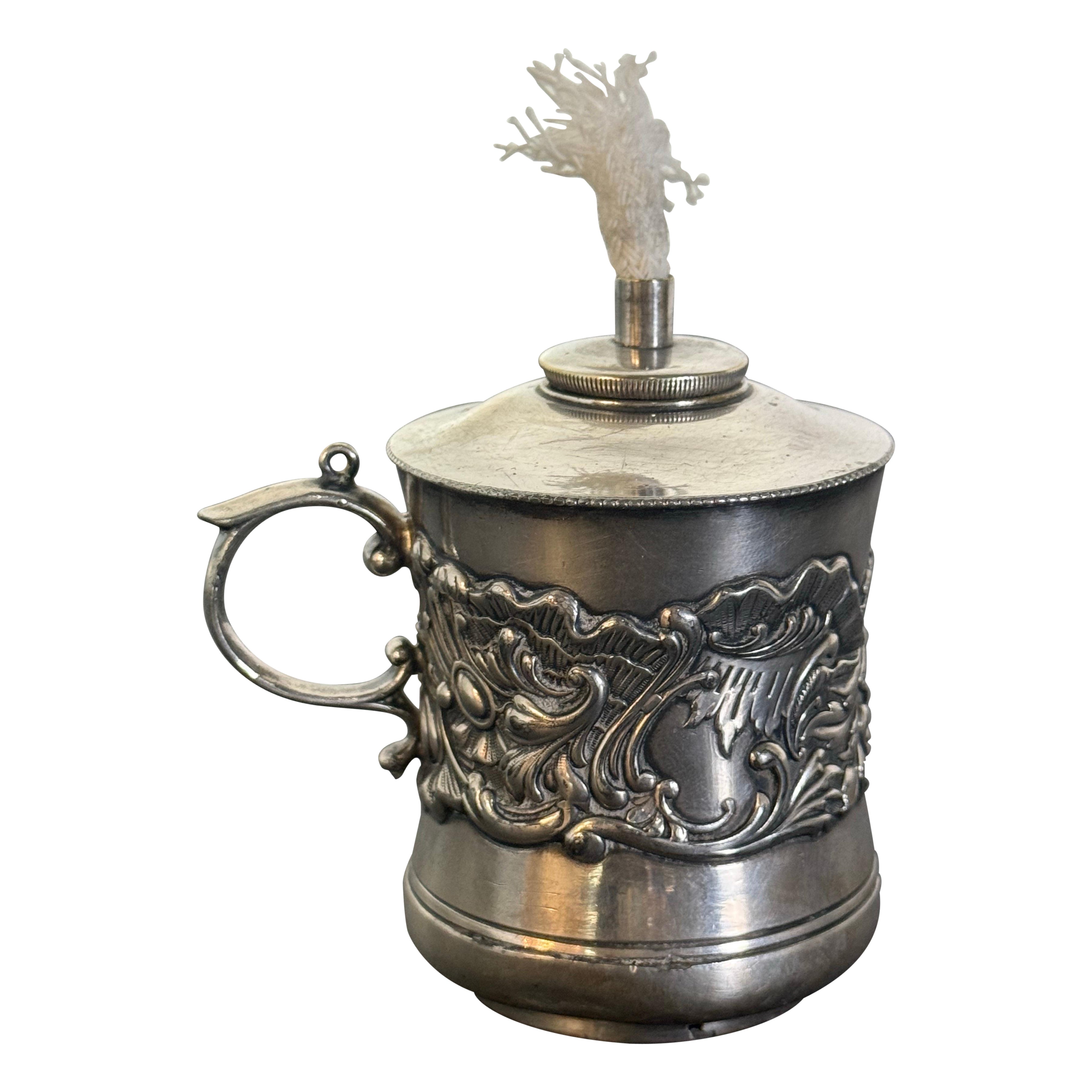 Victorian Silver Plated Oil Lamp by Derby Silver Company