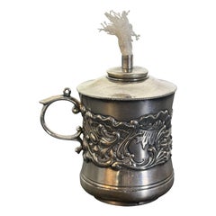 Antique Victorian Silver Plated Oil Lamp by Derby Silver Company