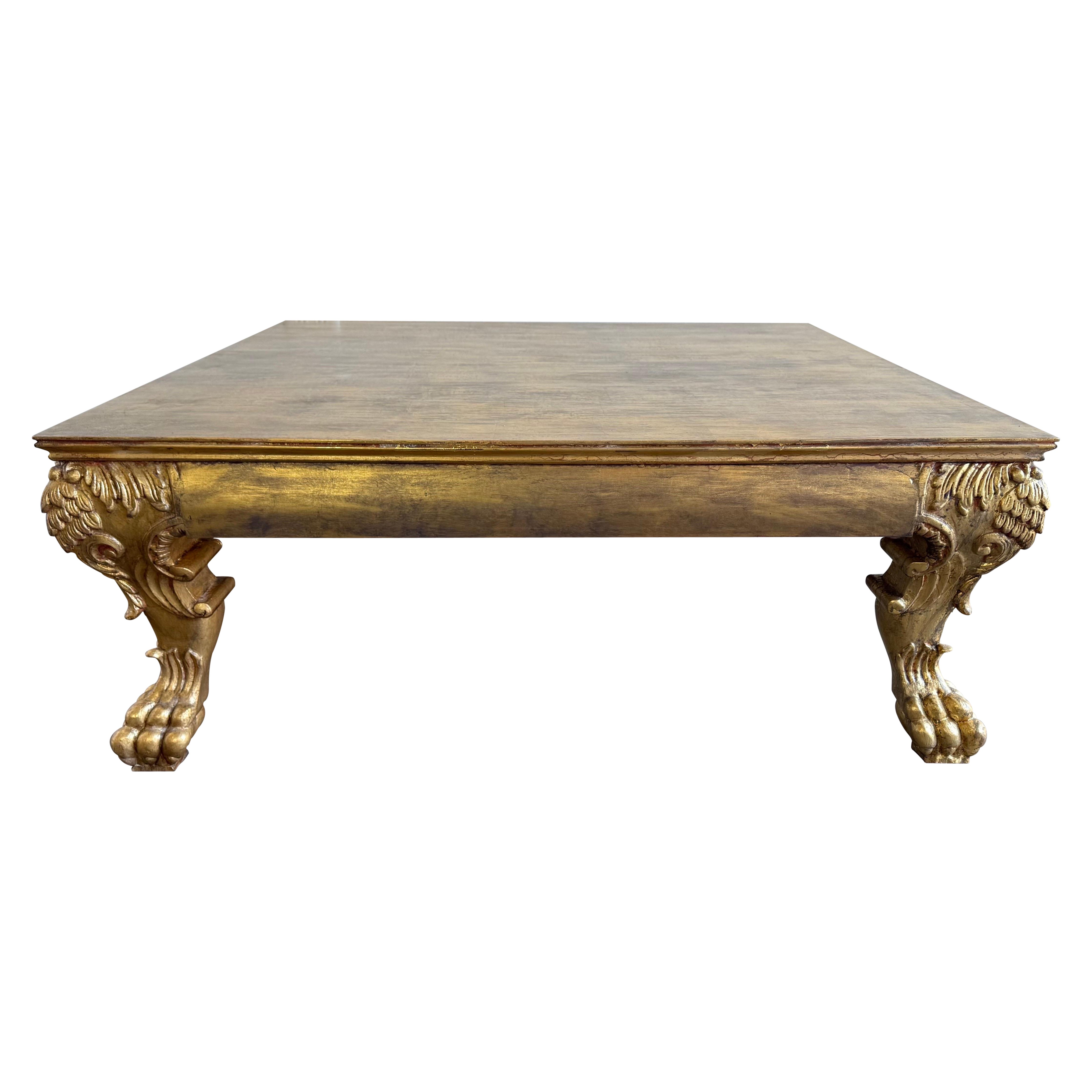 Italienischer Couchtisch aus vergoldetem Wood Wood