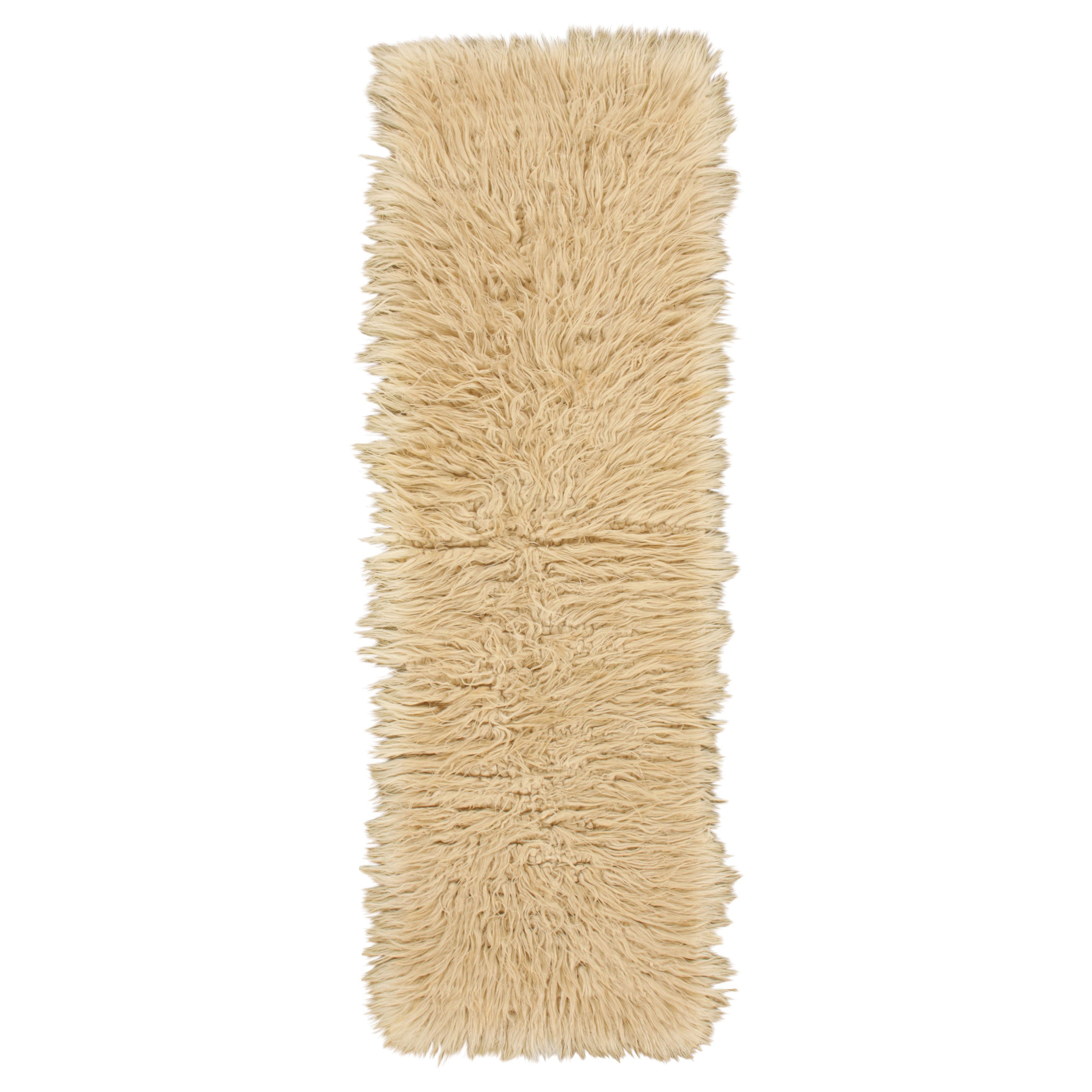 Alfombra Tulu Vintage Beige y Crema de pelo alto - Rug & Kilim